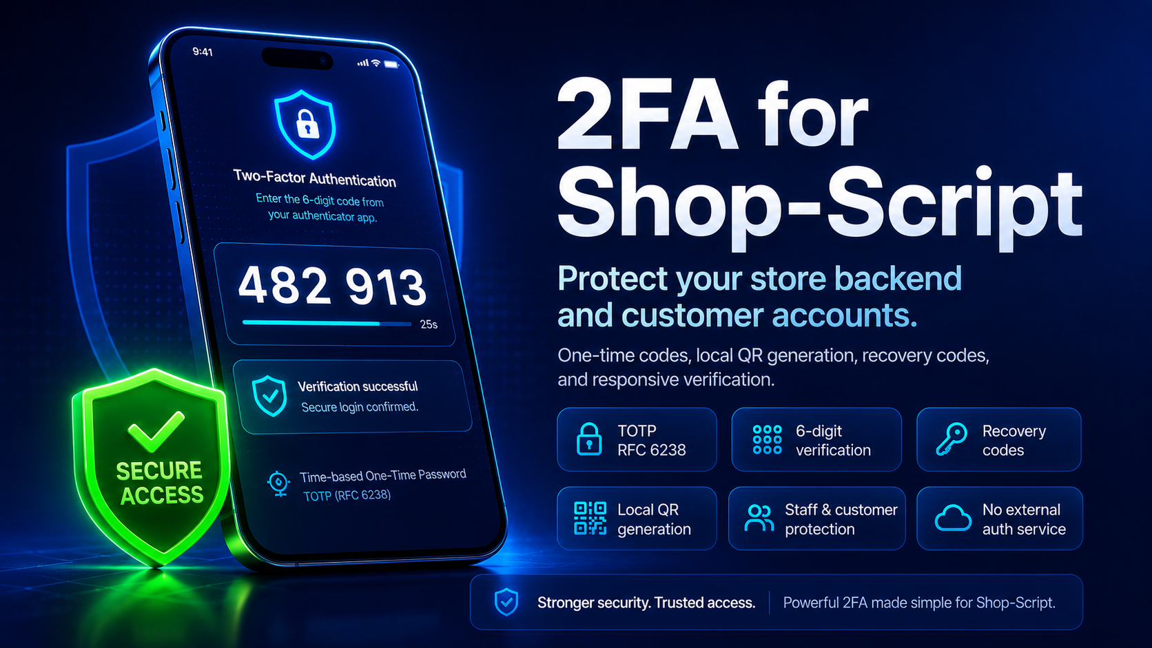 2FA — Shop-Script 双重身份验证保护